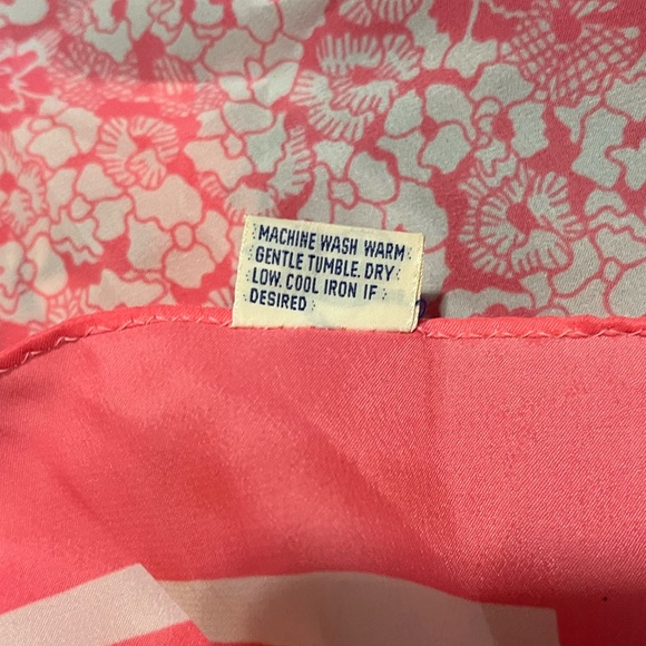 Vintage 70s Floral Print Pink Square Scarf - Picture 5 of 6